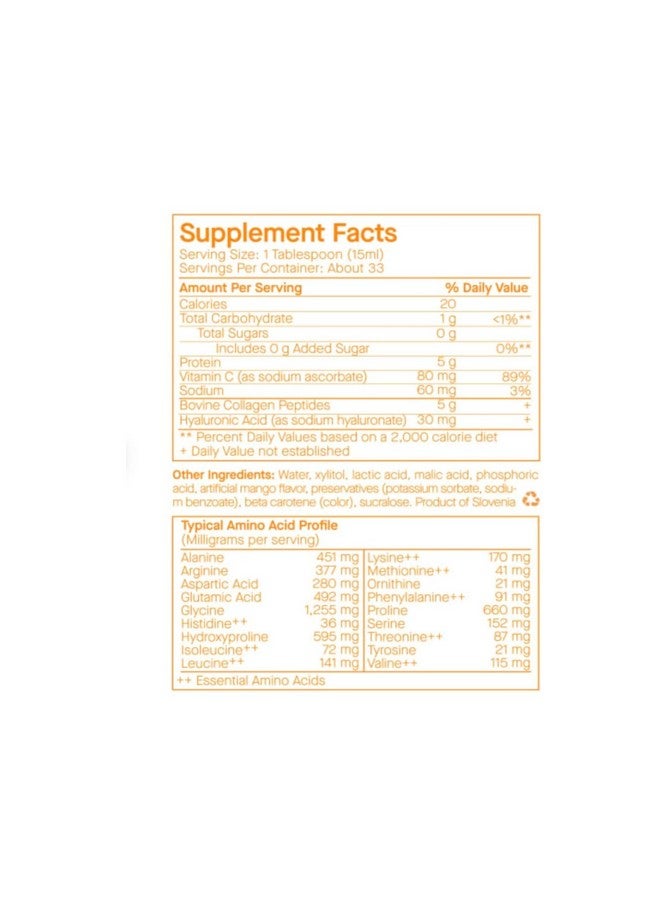 SpoiledChild Collagen Peptides + Vitamin C + Hyaluronic Acid Liquid Collagen Mango Flavor 450 ml (15.2 Fl oz) - Image 3