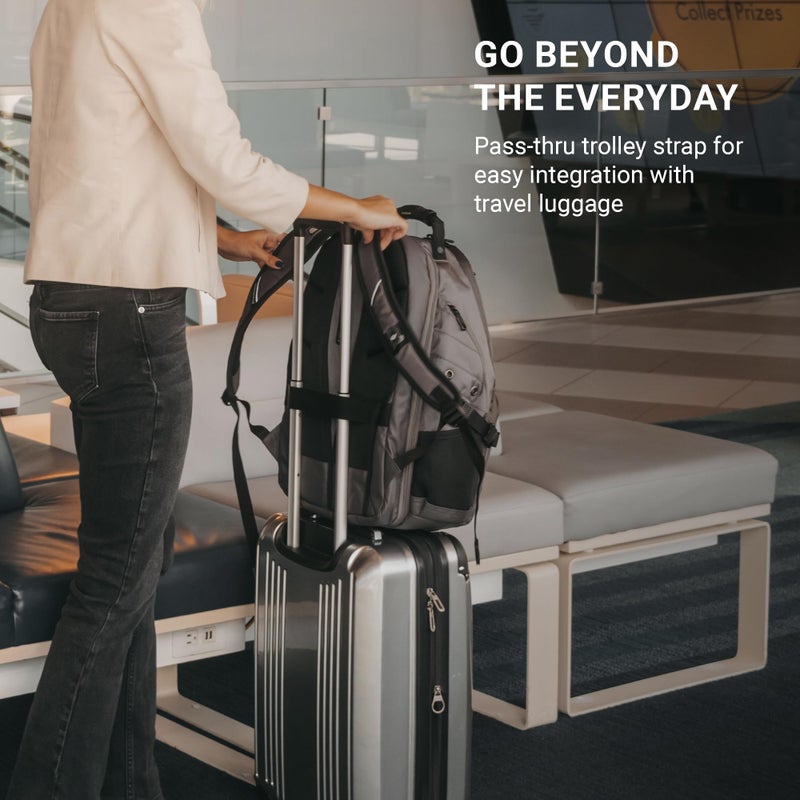 SwissGear 1900 ScanSmart 17â€ Laptop Backpack Black â€“ Reflective Tech Backpack with ScanSmart Compartment â€“ Multiple Organizer Pockets & RFID Scan Blocking Technology - Image 4