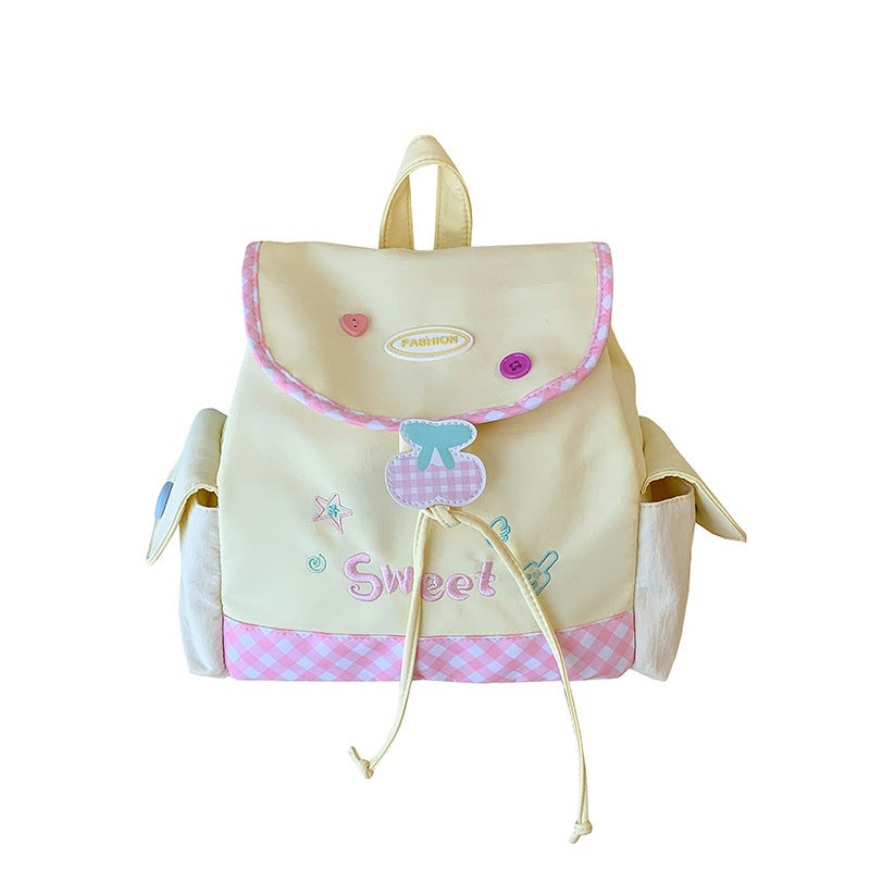 Cute Japanese Style Nylon Backpack for Girls, Medium Casual Travel Rucksack - Image 1