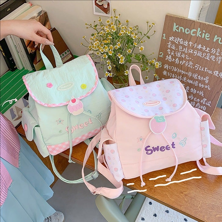 Cute Japanese Style Nylon Backpack for Girls, Medium Casual Travel Rucksack - Image 2