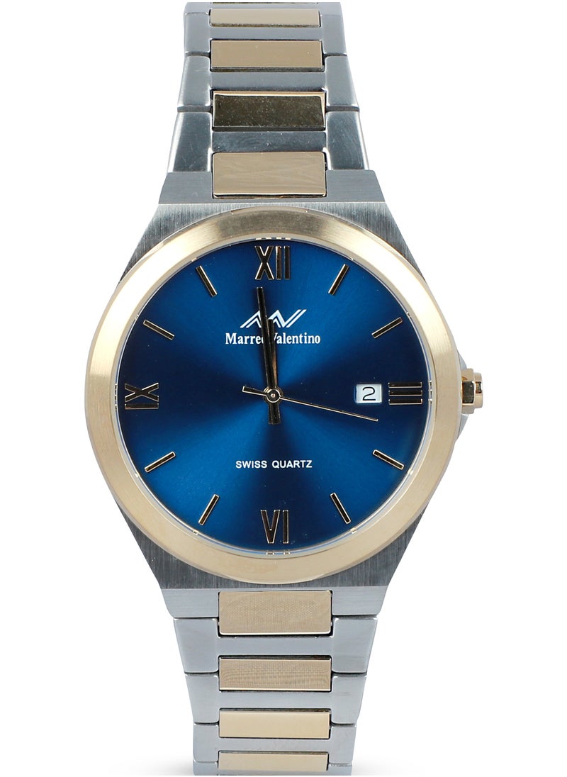 Men’s Silver/Rose Gold Wrist Watch with Blue Dial - pzsku/Z5DF4AF16BFC445B2410FZ/45/_/1735652865/b6bbf470-fda0-46f4-be67-32eeb5bdd0aa