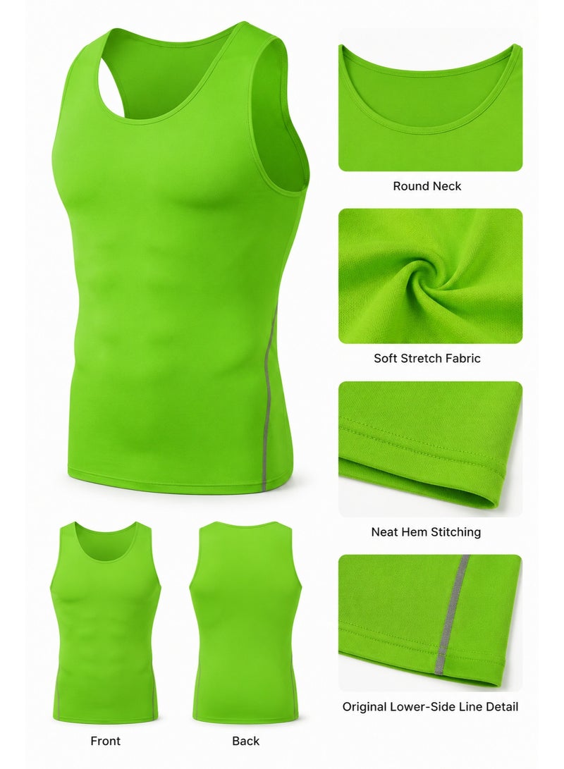 Men's Compression Tank Top Body Shaper Vest, Slim Fit Sleeveless Undershirt for Gym Workout and Daily Wear ﻿ - Image 4