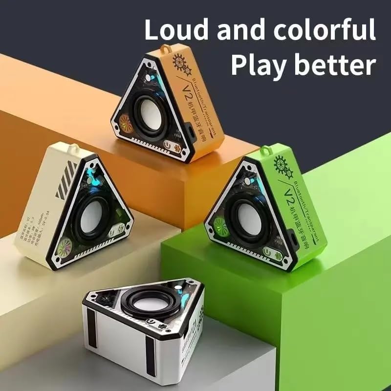 VEROX Mini Bluetooth Speaker with Transparent RGB Led Light for Indoor Outdoor Built-in Mic Exceptional Sound with Heavy Bass Compatible with Phone Computer Laptop- Green - Image 2
