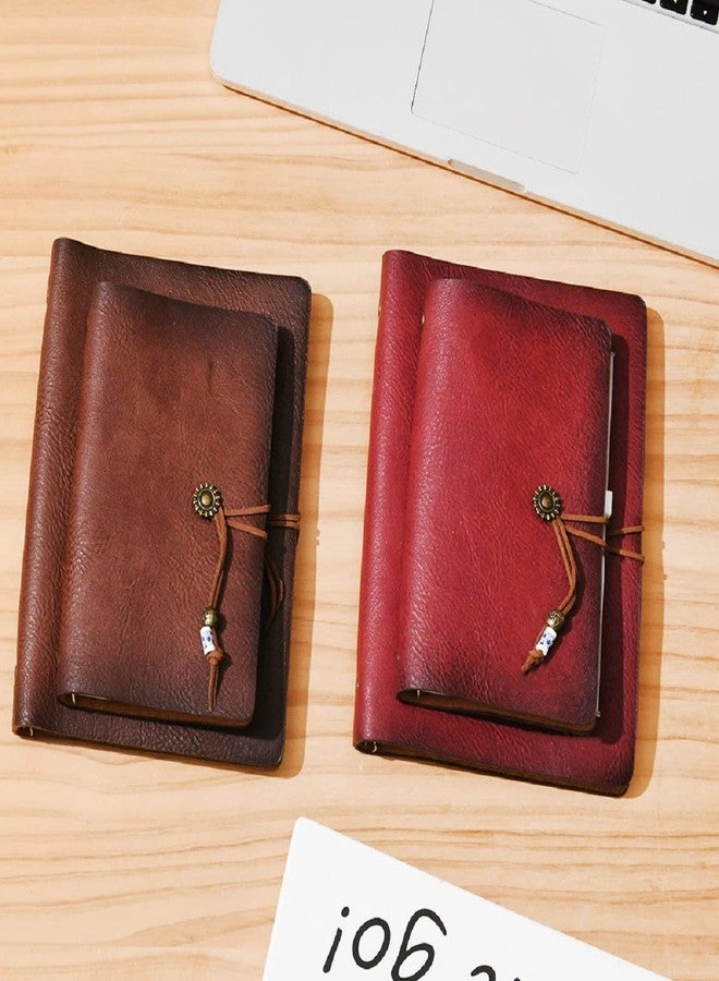Wonderpool Leather Journal A5 Refillable 6 Ring Binder Notebook with Lined Paper and Pen,Writing Diary for Work Travel and Agenda Plan (A5, Wine red) - Image 5