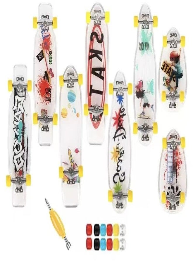 ACEGENIU 8 Pcs Finger Skateboards Set - Mini Skateboards with Storage Box & 12 Extra Wheels, Ideal for Collectors, Enthusiasts & Birthday Gifts - Image 1