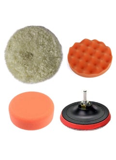 Inditrust Inditrust Polishing Buffing Waxing Pad Kit wool foam wave backing pads 5Inch With M10 adaptor and Furniture Buffer Wheel Kit for drill machine  - Image 1