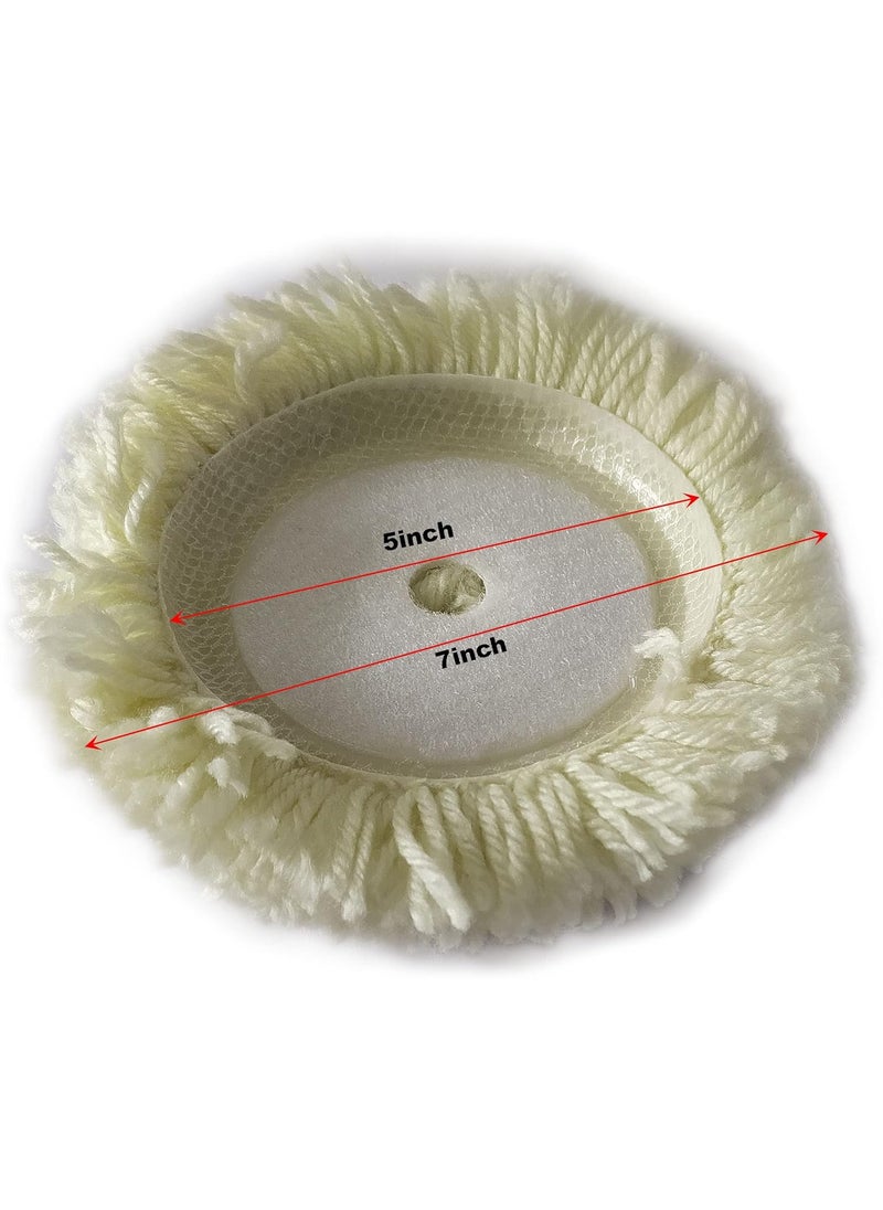 Inditrust - Inditrust Polishing Buffing Waxing Pad Kit wool foam wave backing pads 5Inch With M10 adaptor and Furniture Buffer Wheel Kit for drill machine - Image 1