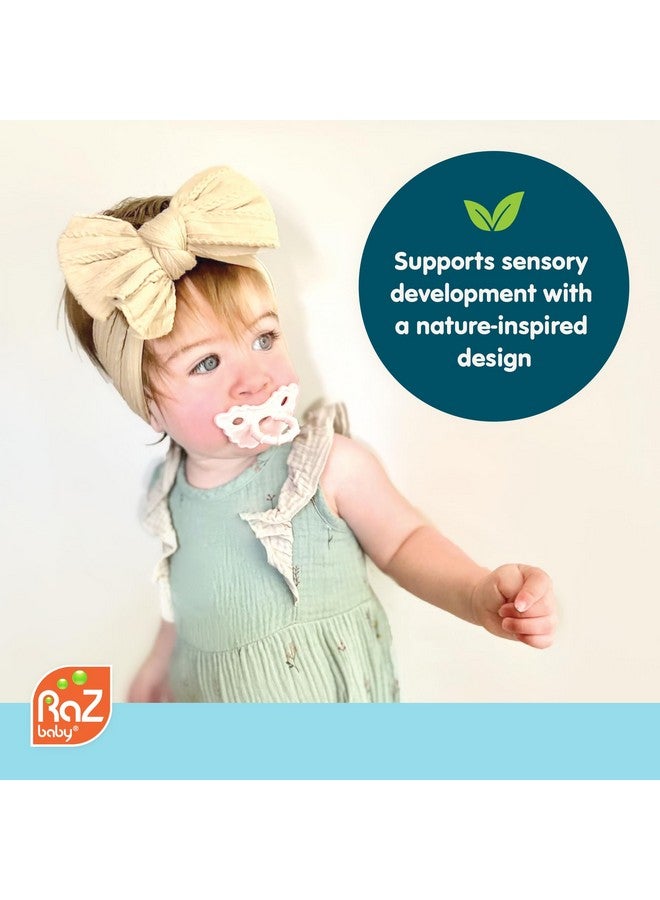 RaZbaby RaZberry Silicone Teether Pacifier - Teething Relief for Infants, Food-Grade, Hands & BPA Free, Natural Berrybumps Fruit Texture for Sensory Development, Freezable, 2-Pack - Dark & Light Blue - Image 2