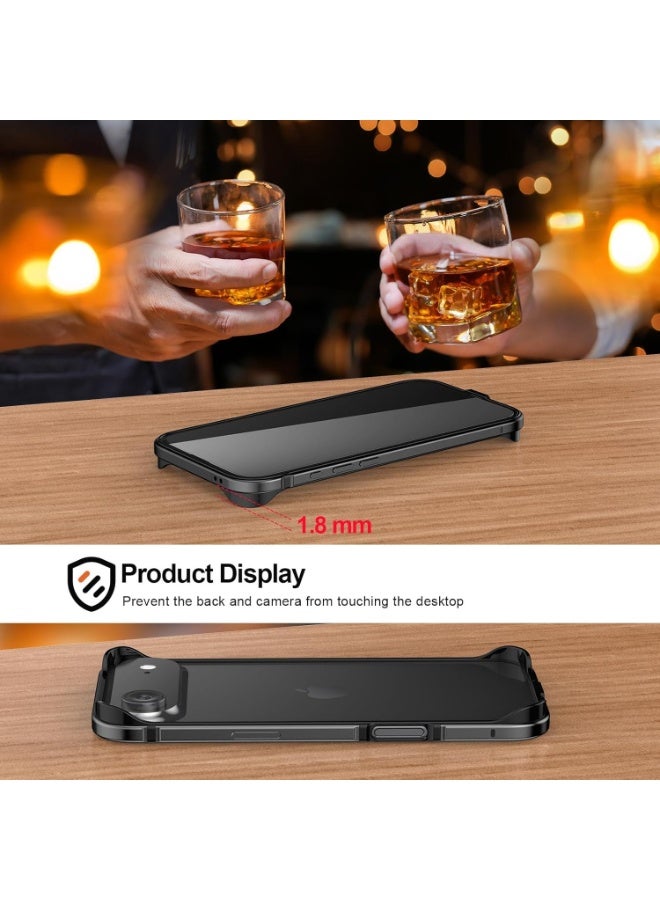 general Bumper Metal Case for iPhone 17 Air, No Back Design, Aluminum Alloy + TPU Bumper Frame Slim Heat Dissipation 4 Corner Raised Shockproof - Image 5