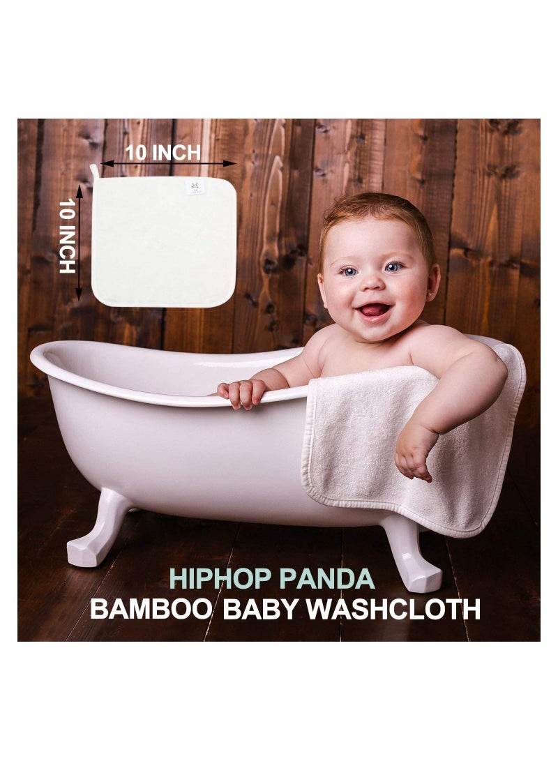 SYOSI 6 Pack Hypoallergenic Bamboo Baby Washcloths 2 Layer Ultra Soft Absorbent Bamboo Towel Newborn Face Towel Washcloths for Delicate Skin Boy Girl Shower Gift  - Image 2