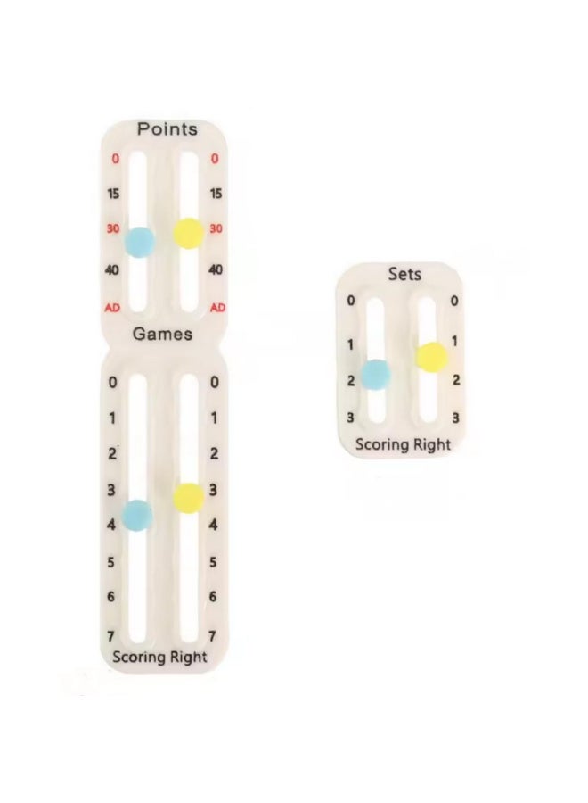 ITF Approved Tennis Padel Scorekeeper Easily Mounted Mini Scoreboard to Track Points Games Sets Right Counter Scoreboard Recording Conforming Small Tennis Racket Paddle white - Image 1