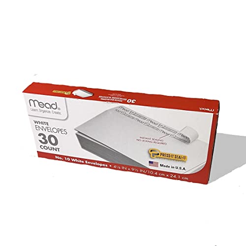 Mead 4 1/8 in x 9 in White Self-Adhesive Envelopes, 30-Count - Image 5