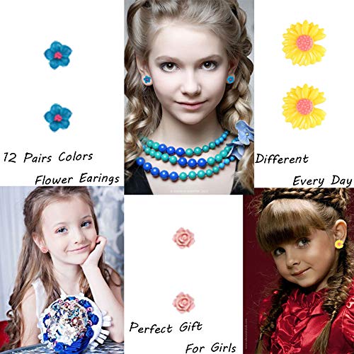 Spiritlele Flower Magnetic Earrings Set Clip on Non Piercing Fake Stud Earrings Pack for Women - Image 2