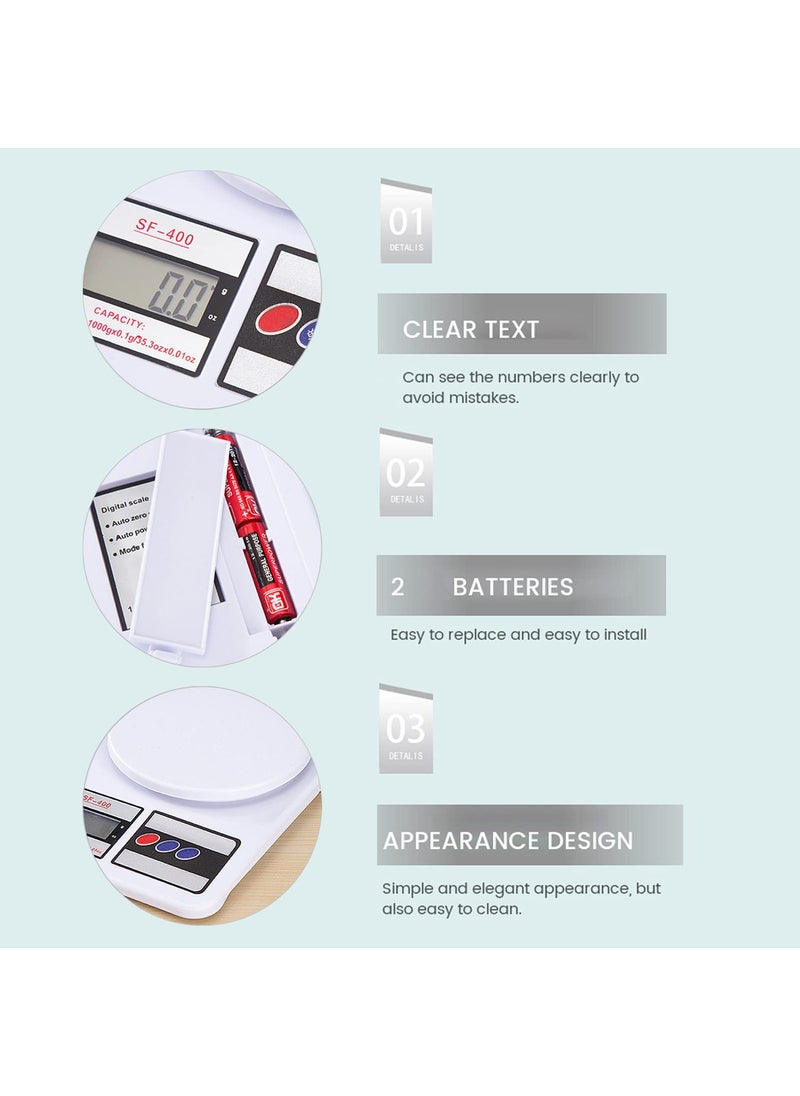 MOOZMOB MOOZMOB Latest Version SF400 Digital Weight Measuring Machine Food Weighing Scale Weighing Machine for Food Small Meals Kitchen Max Weight Load Upto 10 Kg Pack of 1  - Image 3