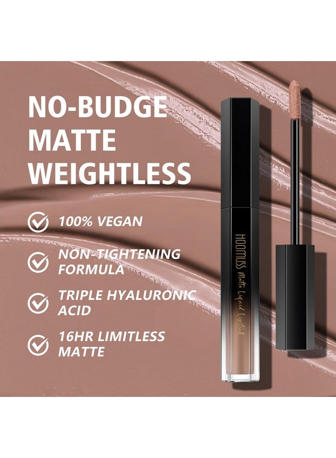 HOOMUSS Nude Lipstick Long Lasting, Matte Liquid Lipsticks for Women Non Transfer Smudgeproof Smooth and Easy to Appy Cruelty Free Lip Color, M61 Latte Nude - Image 4