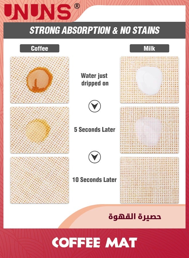 UNUNS Coffee Mat,Fit Under Coffee Maker Espresso Machine Mat,Hide Stain Absorbent Rubber Backed Quick Drying Mat,40x50cm - Image 4