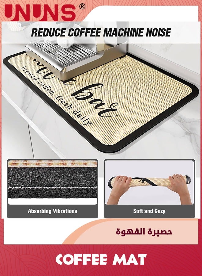 UNUNS Coffee Mat,Fit Under Coffee Maker Espresso Machine Mat,Hide Stain Absorbent Rubber Backed Quick Drying Mat,40x50cm - Image 5