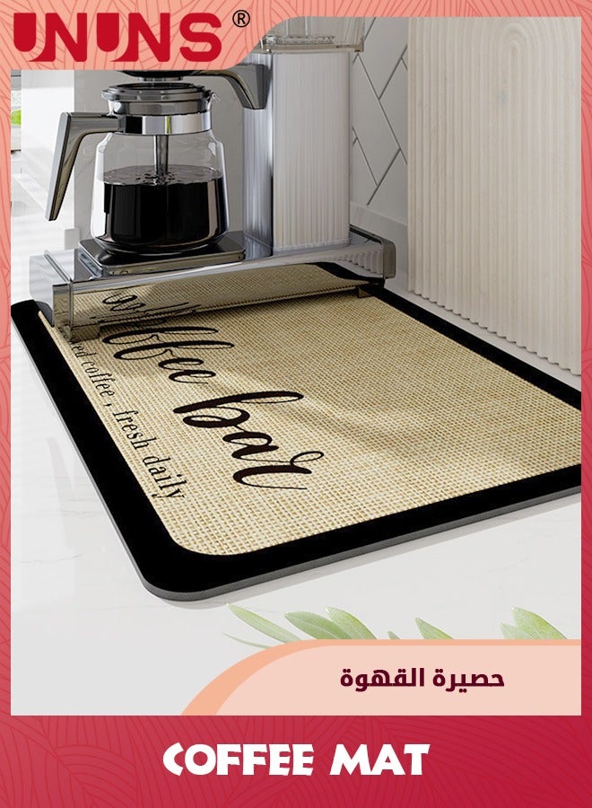 UNUNS Coffee Mat,Fit Under Coffee Maker Espresso Machine Mat,Hide Stain Absorbent Rubber Backed Quick Drying Mat,40x50cm - Image 3