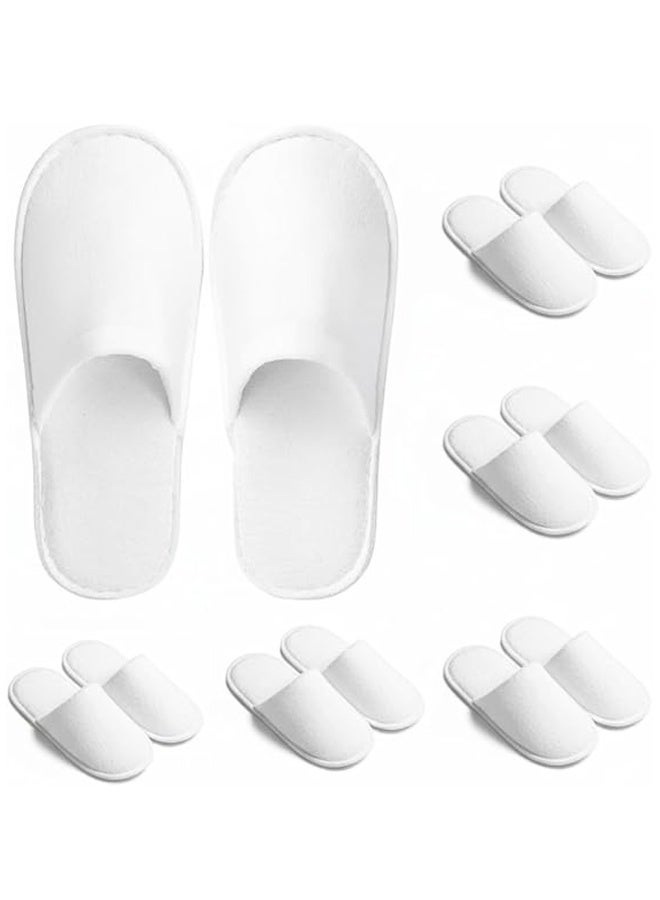 ١٠ أزواج من النعال المنزلية - نعال مانعة للانزلاق ومغلقة من الأمام للاستخدام مرة واحدة، مناسبة للضيوف، والحمام، وغرفة النوم، والفنادق، والمنازل، وللعرائس، وللسفر - Image 1