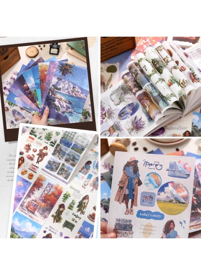 ملصقات واشي، 50 ورقة من ملصقات اليوميات، كتب Ephemera، ملصقات سكرابوك مقطوعة مسبقًا، مستلزمات يوميات جانك، يوميات جانك جمالية، حرف يدوية5 - Image 4
