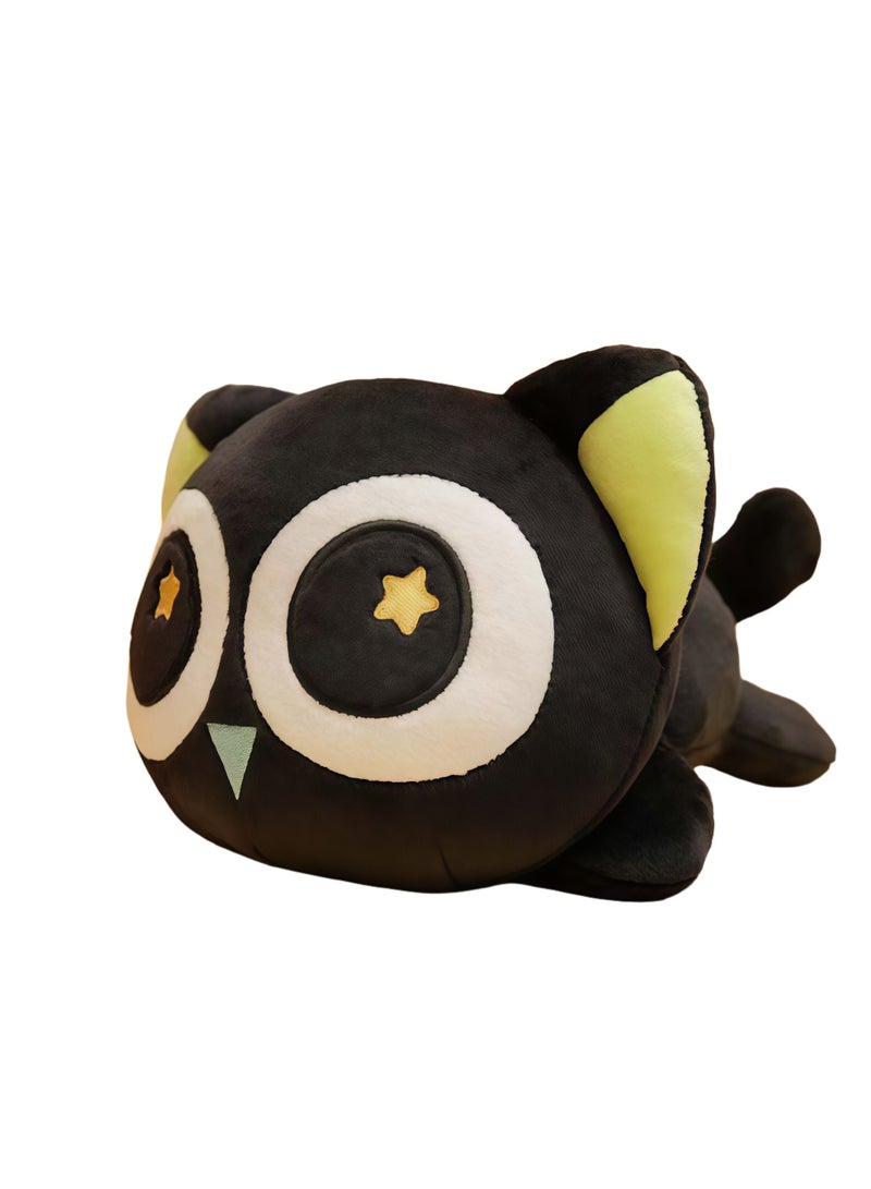 LXH Luo Xiaohei Wars Big-Eyed Cat Plush Toy Cute Cat Cushion (Basic Luo Xiaohei Lying Position) 21cm - Image 1
