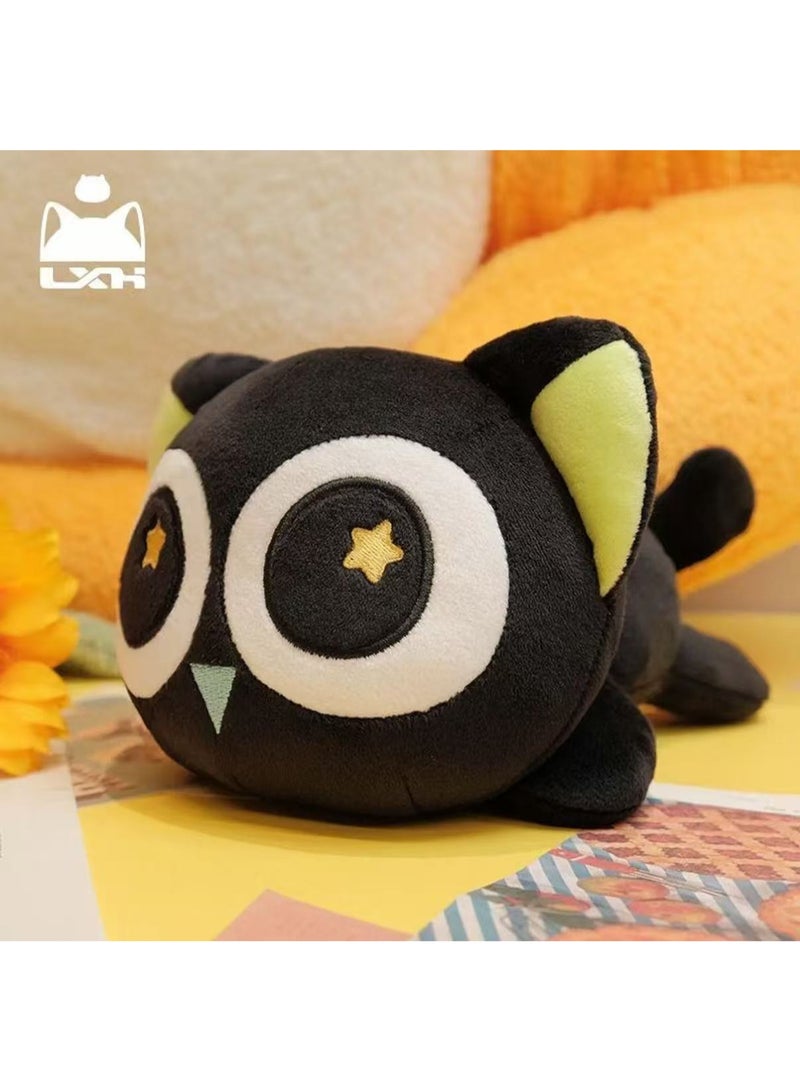 LXH Luo Xiaohei Wars Big-Eyed Cat Plush Toy Cute Cat Cushion (Basic Luo Xiaohei Lying Position) 21cm - Image 2