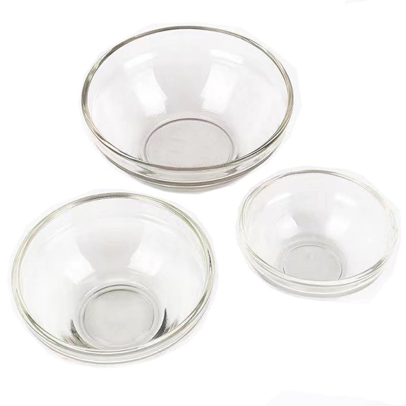 luzen 3Pcs Glass Facial Mask Mixing Bowl 3 Sizes Essential Oil Bowl DIY Face Mask Bowl Cosmetic Skincare Beauty Tool for Professional Salon or Home Use Transparent