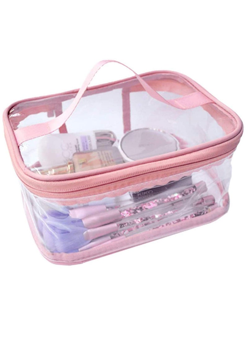 Comestic Travel Bag Portable Bathroom Makeup Wash Bag for Girls Women Lady Men Boy Fashion Storage Electronics Accessories Organizer Large Capacity Pouch, Clear - Image 1