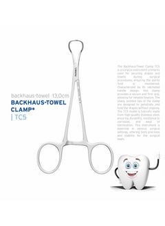Dental Instrument Clamp Backhaus-Towel 13,0cm