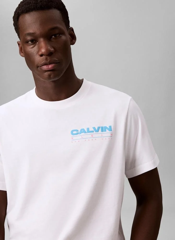Calvin Klein Jeans Bright White Relaxed Back Logo T-shirt for Men | Best Price UAE