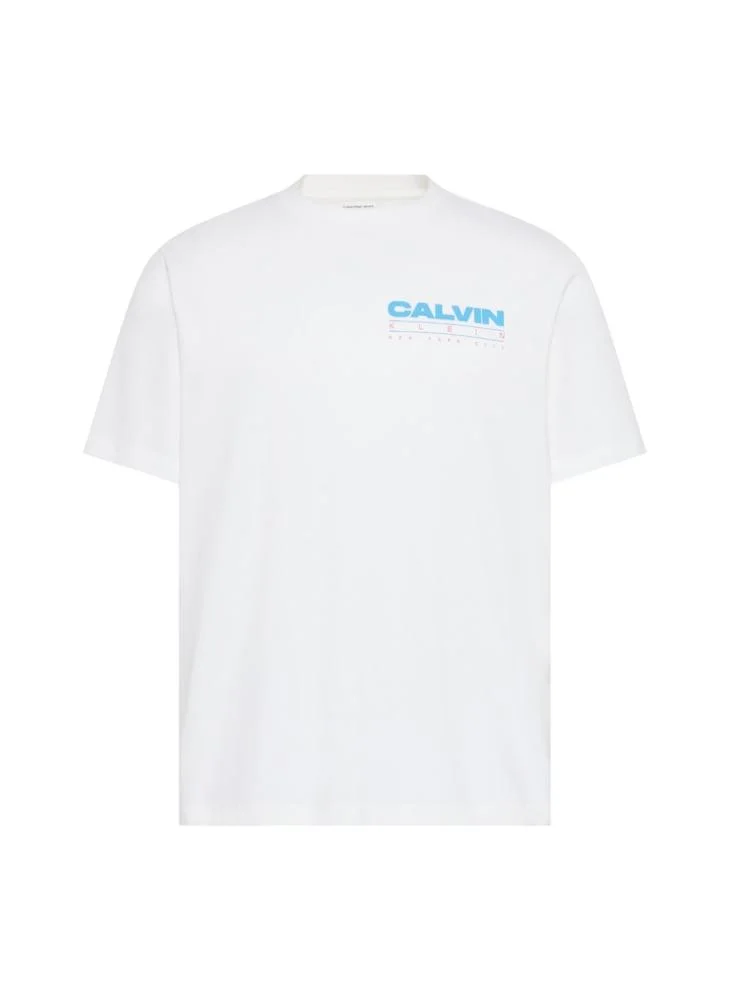 Calvin Klein Jeans Bright White Relaxed Back Logo T-shirt for Men | Best Price UAE