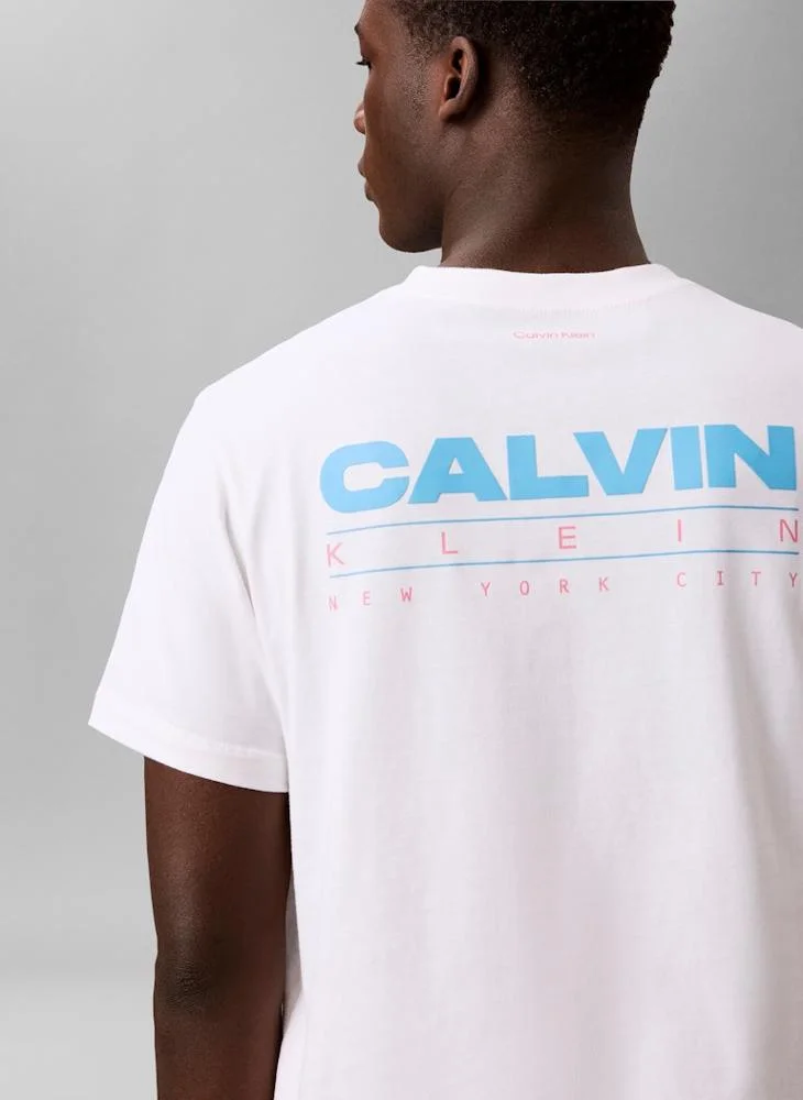 Calvin Klein Jeans Bright White Relaxed Back Logo T-shirt for Men | Best Price UAE