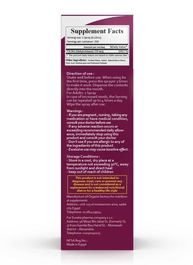 NEW WELL - Vitamin B-12 Spray 30 ml - With natural sweetener - Image 1