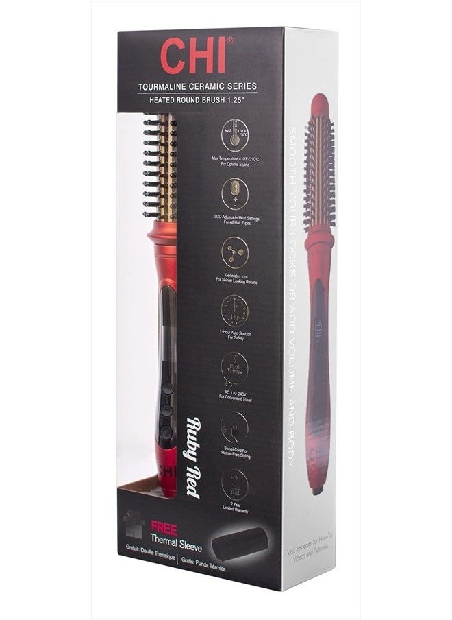 CHI - Amplitude Ceramic Heated Round Brush, Ruby Red - Image 1