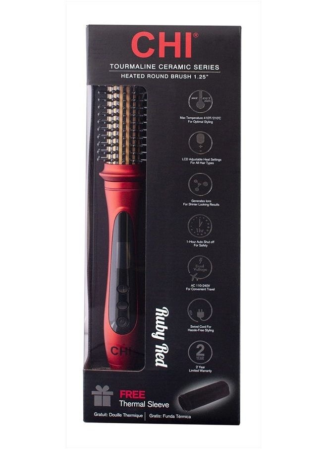 CHI - Amplitude Ceramic Heated Round Brush, Ruby Red - Image 1