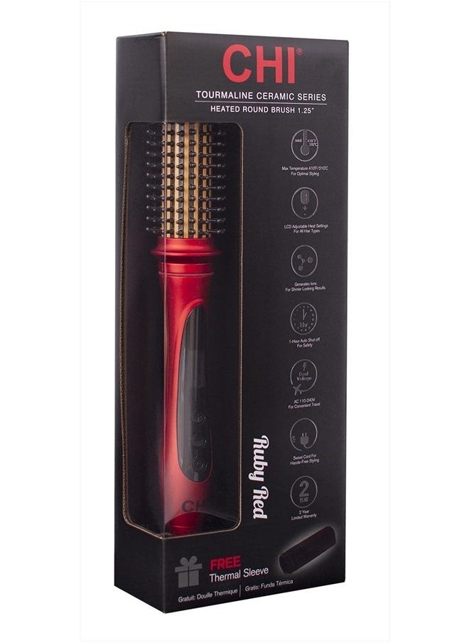 CHI - Amplitude Ceramic Heated Round Brush, Ruby Red - Image 1