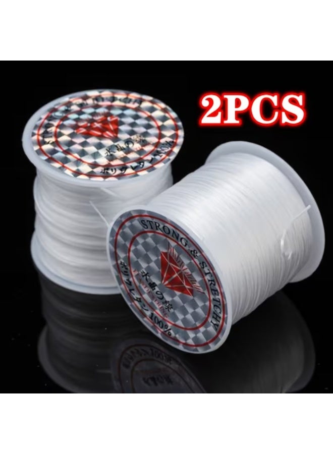 2PCS 0.8mm Elastic Bracelet String Cord | 20M Stretch Crystal Bead Thread for Jewelry Making, Bracelets, Necklaces, DIY Beading Crafts & Handmade Accessories - Image 1