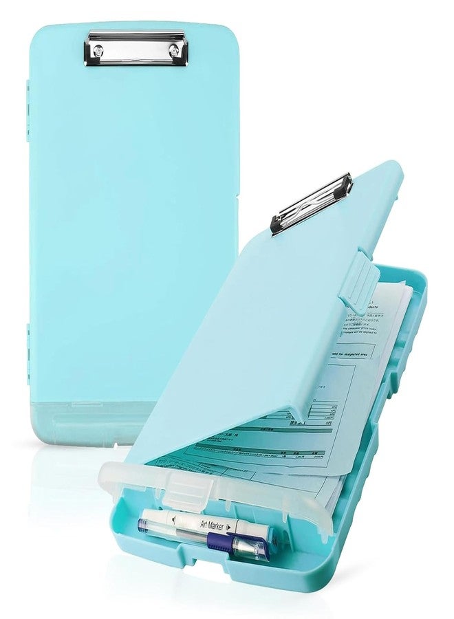 oddpod™ Moto Heavy Duty Clipboard with Side Opening/Clip Pad with Low Profile Clip for Dual Storage of A4 Papers and Pen Holder (Light Blue) - Image 1