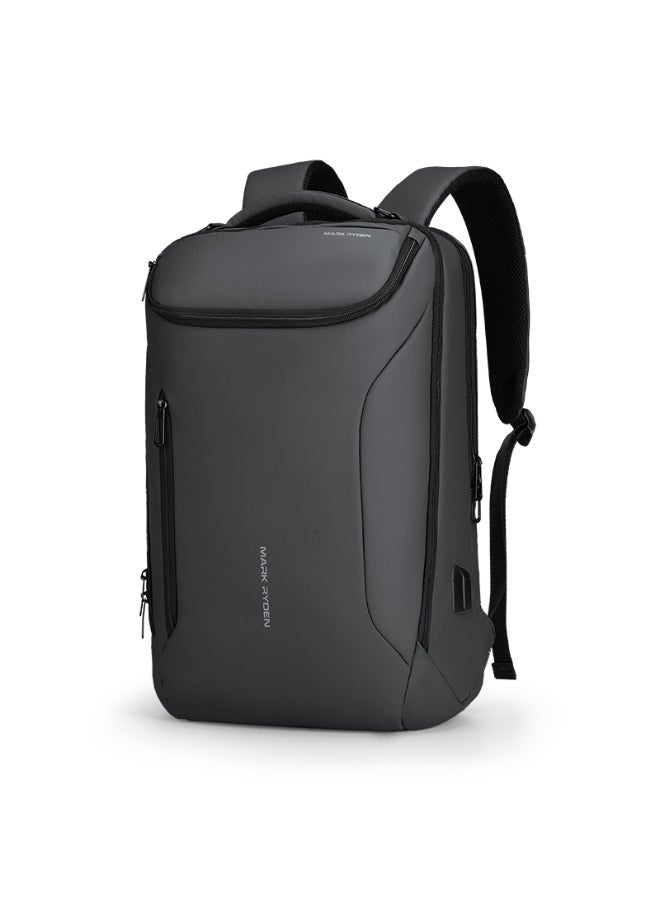 مارك رايدن حقيبة ظهر مارك رايدن  رمادية للابتوب . بوصة بمنفذ ، مقاومة للماء من جلد البولي يوريثين وأكسفورد، حقيبة سفر وعمل للرجال - Image 1