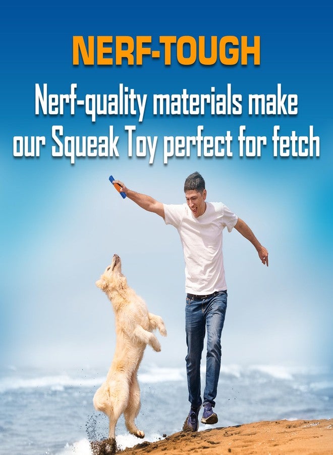 Nerf Dog 11.5in TPR EXO Squeak Stick - Blue/Orange - Image 4