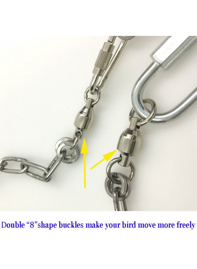 ebamaz ebamaz Pet Bird Leash Parrot Foot Chain Stainless Steel 304 Anklet Ring (Model 15, 14.5mm) 