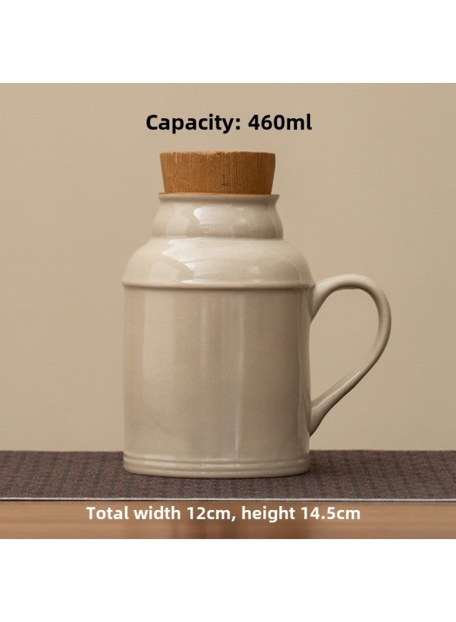 Ceramic Small Thermos Household Carry-on Vintage Cold Water Bottle To Make Tea Office Stuffy Teapot Creative Water Cup Mug-color:Open The Water Kettle-capacity:About 460ml - Image 1