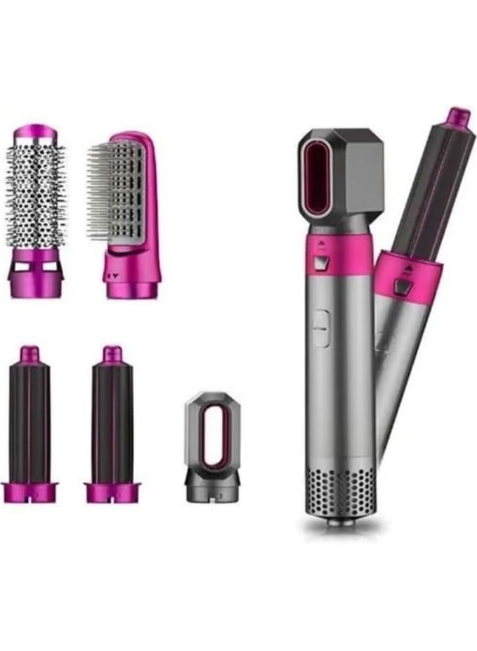 ELTRAZONE 5 in 1 Hot Air Brush | Hair Dryer, All-in-One with Interchangeable Attachments | Hair Comb Brush Curler Straightener Styler Dryer Multi Functional Hot Air Hair Styler Brush Hot Air Comb - Image 1