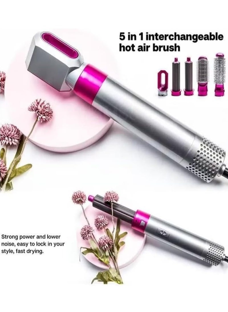 ELTRAZONE 5 in 1 Hot Air Brush | Hair Dryer, All-in-One with Interchangeable Attachments | Hair Comb Brush Curler Straightener Styler Dryer Multi Functional Hot Air Hair Styler Brush Hot Air Comb - Image 3