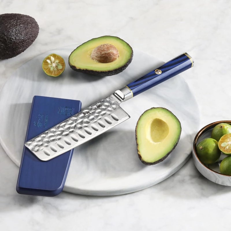 CANGSHAN KITA Series Nakiri Knife, X-7 Damascus Steel (5-Inch) - Image 4