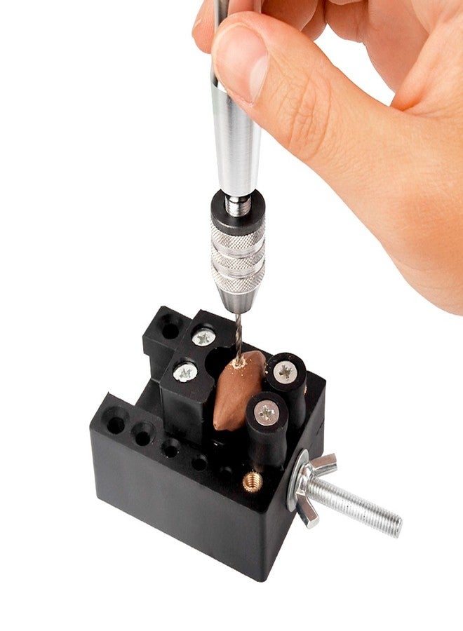 Estink Hand Drill Bits Set, Silver Color 0.3mm-3.6mm Grasp Range Chuck Handtwist Drill with 25HHS Drill Bits Wood Drilling DIY Precise Hand Drill Pin Vise for Making Artwork Crafts Hanging - Image 3