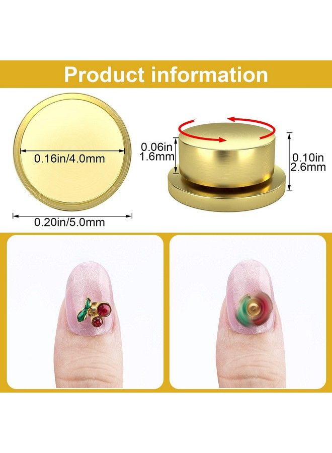 ANCIRS 20 Pack 3D Nail Art Rotary Bearing For Nail Art Designs Gold Spinning Nail Charm Rotating Kit For Diy Crafting Jewelry Accessories(4X5X2.5Mm) - Image 4
