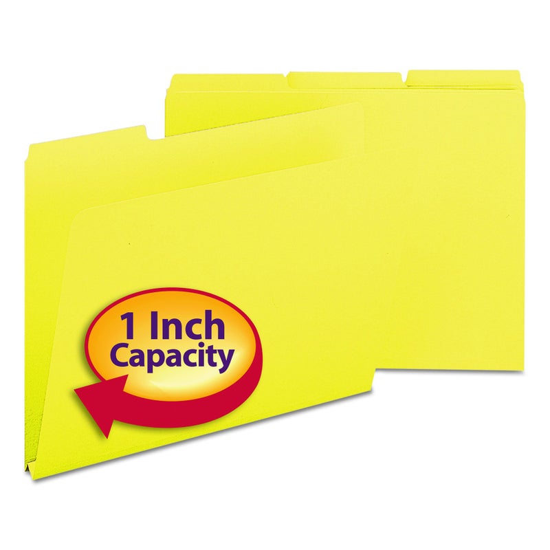 Smead Pressboard File Folder 13Cut Tab 1 Expansion Letter Size Yellow 25 per Box 21562
