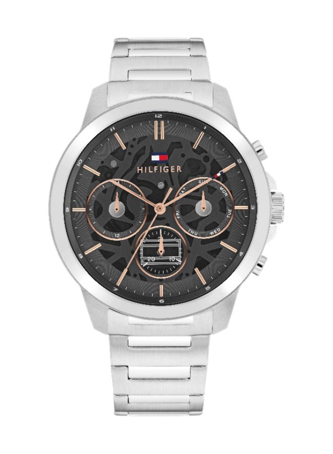 TOMMY HILFIGER ROUND ANALOG MEN'S DARK GREY CASE WATCH - 1710683 - Image 1