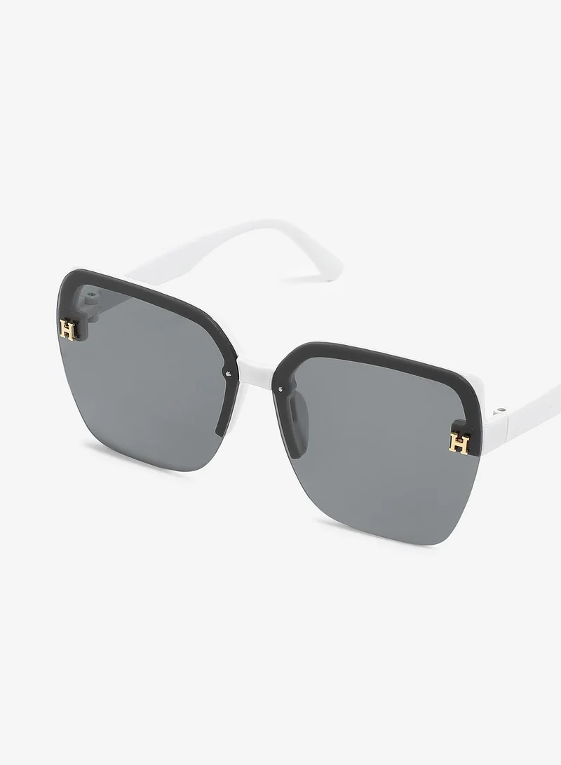 Haute Sauce  Women Tinted Lens Black & White Frame Oversized Sunglass for Women | Best Price UAE